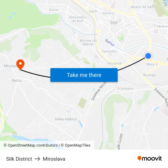 Silk District to Miroslava map