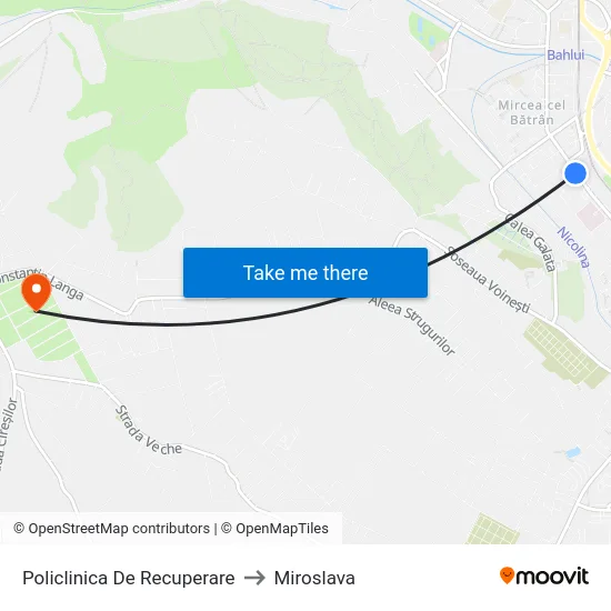 Policlinica De Recuperare to Miroslava map