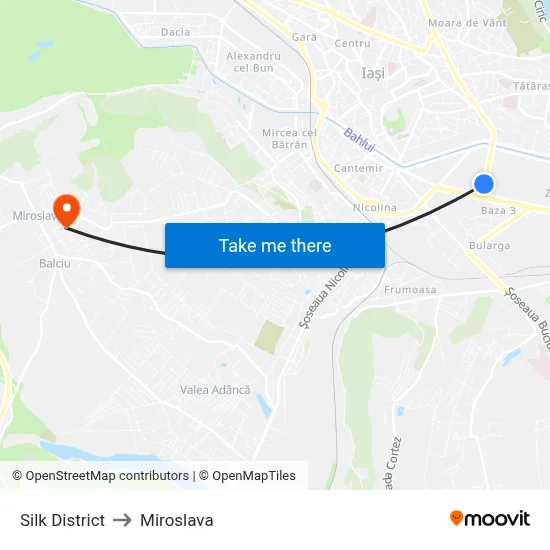 Silk District to Miroslava map