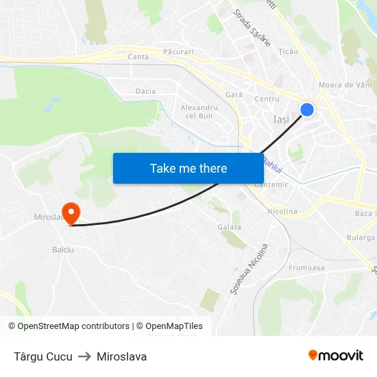 Târgu Cucu to Miroslava map