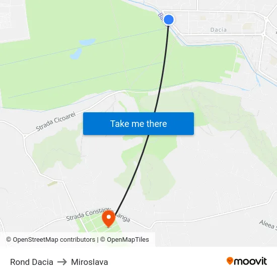 Rond Dacia to Miroslava map
