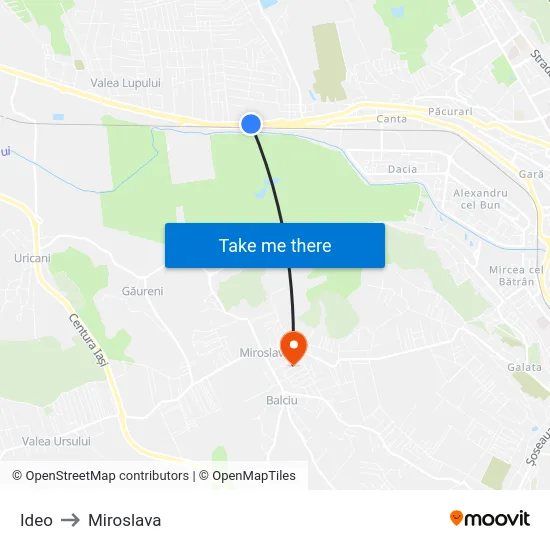 Ideo to Miroslava map