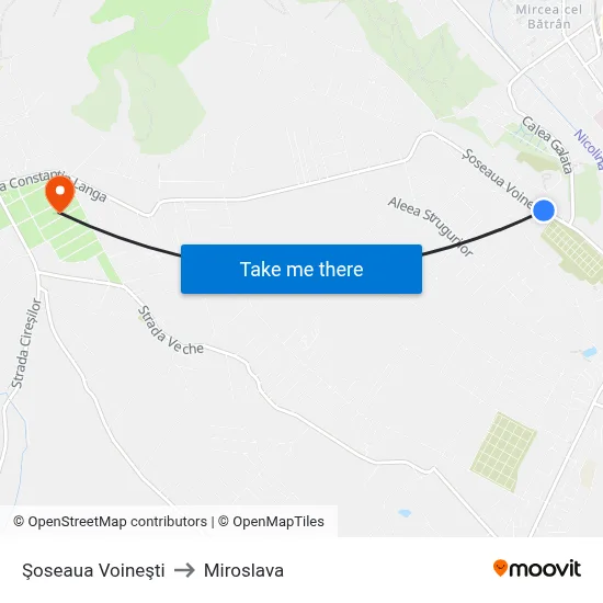 Şoseaua Voineşti to Miroslava map