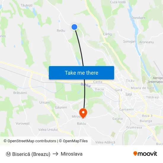 Ⓜ Biserică (Breazu) to Miroslava map