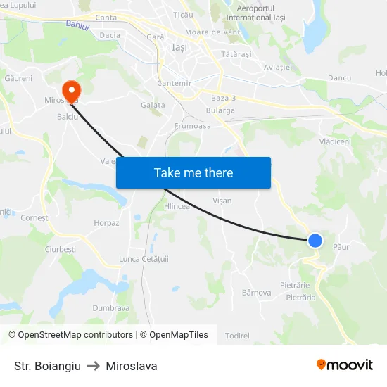 Str. Boiangiu to Miroslava map