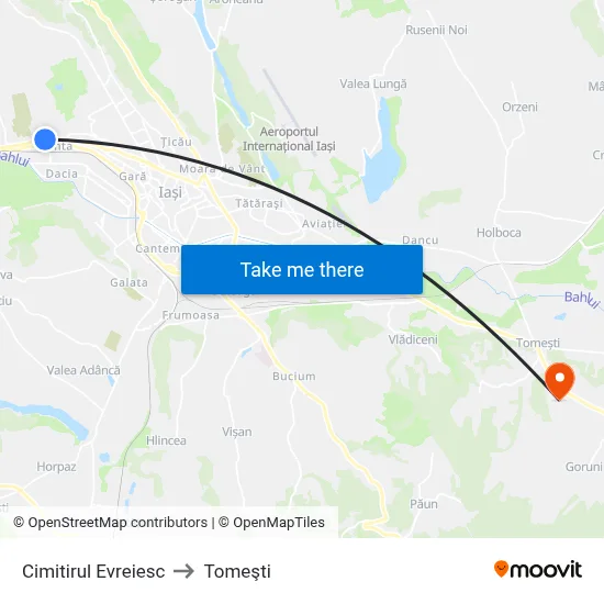 Cimitirul Evreiesc to Tomeşti map