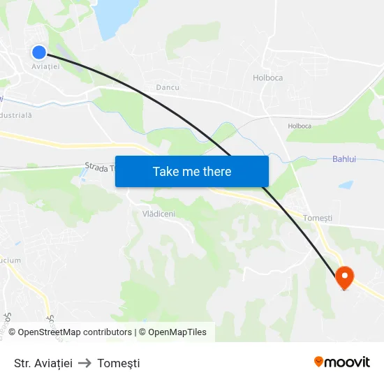 Str. Aviației to Tomeşti map