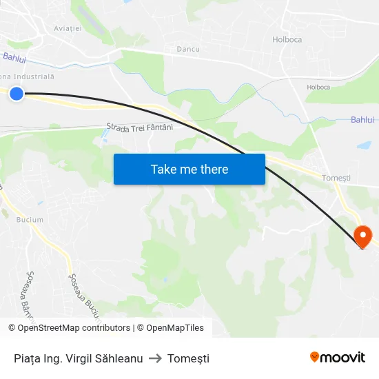 Piața Ing. Virgil Săhleanu to Tomeşti map