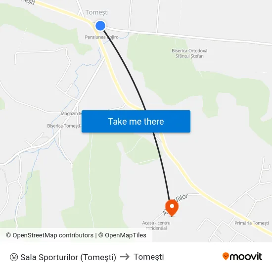 Ⓜ Sala Sporturilor (Tomeşti) to Tomeşti map
