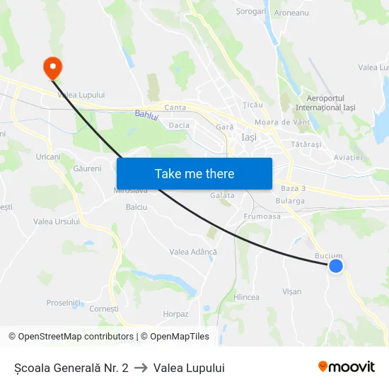 Școala Generală Nr. 2 to Valea Lupului map