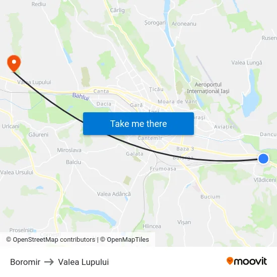 Boromir to Valea Lupului map