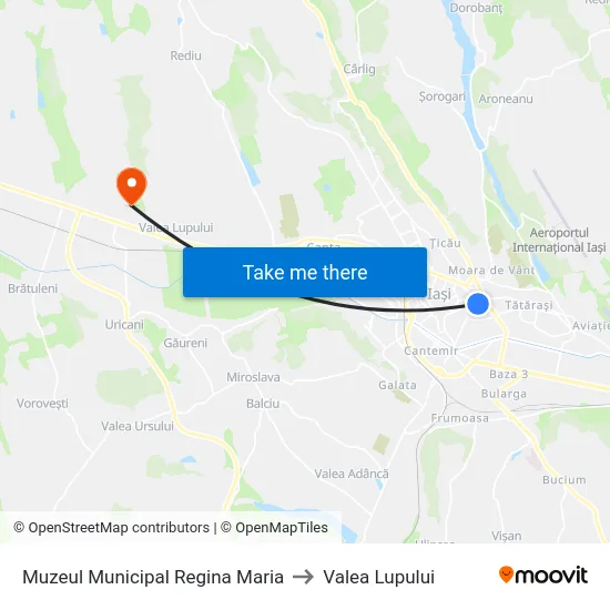 Muzeul Municipal Regina Maria to Valea Lupului map