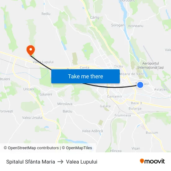 Spitalul Sfânta Maria to Valea Lupului map