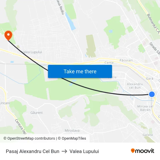 Pasaj Alexandru Cel Bun to Valea Lupului map