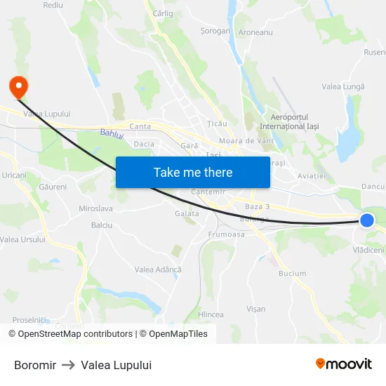 Boromir to Valea Lupului map