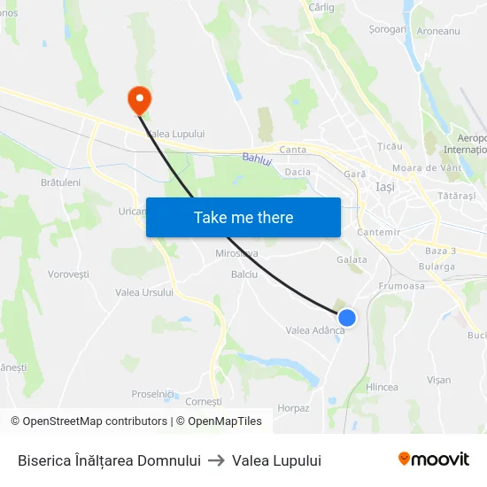 Biserica Înălțarea Domnului to Valea Lupului map