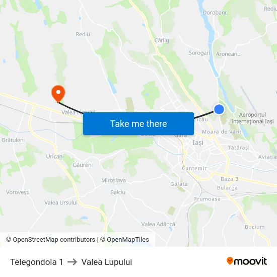 Telegondola 1 to Valea Lupului map