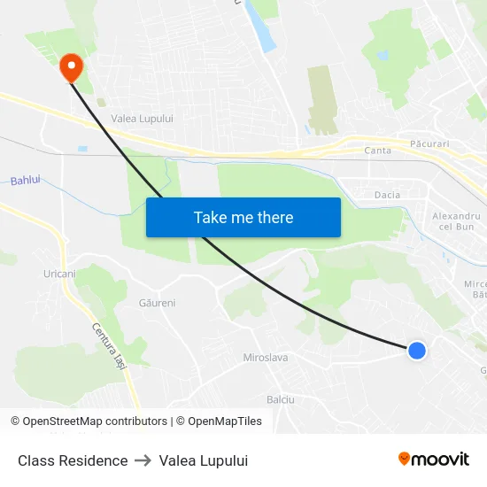 Class Residence to Valea Lupului map