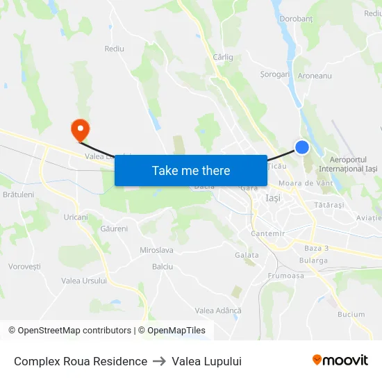 Complex Roua Residence to Valea Lupului map