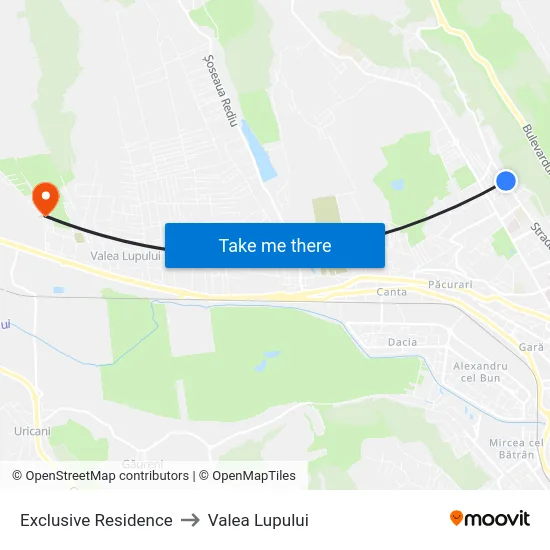 Exclusive Residence to Valea Lupului map