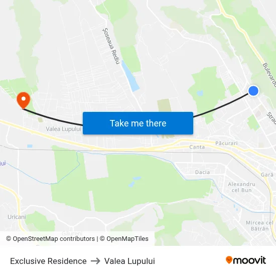 Exclusive Residence to Valea Lupului map