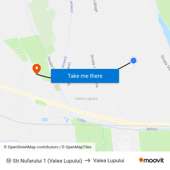 Ⓜ Str.Nufarului 1 (Valea Lupului) to Valea Lupului map