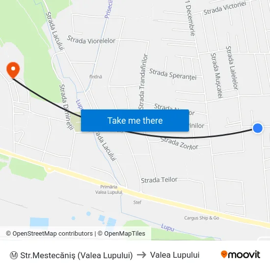 Ⓜ Str.Mestecăniş (Valea Lupului) to Valea Lupului map