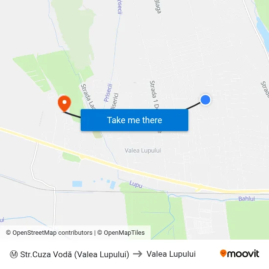 Ⓜ Str.Cuza Vodă (Valea Lupului) to Valea Lupului map