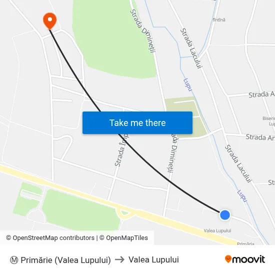 Ⓜ Primărie (Valea Lupului) to Valea Lupului map