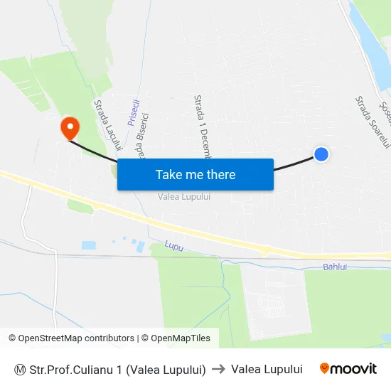 Ⓜ Str.Prof.Culianu 1 (Valea Lupului) to Valea Lupului map