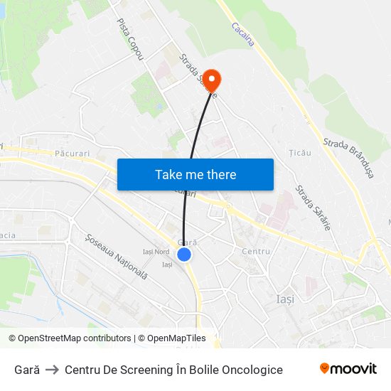 Gară to Centru De Screening În Bolile Oncologice map