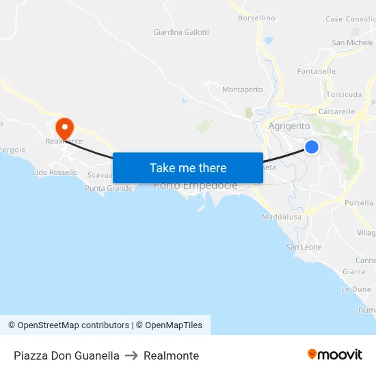 Don Guanella Square to Realmonte map