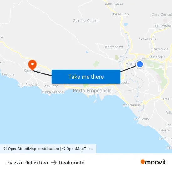 Plebis Rea Square to Realmonte map