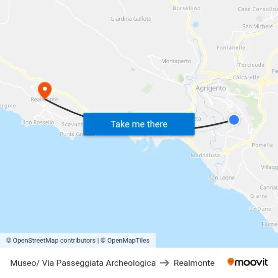 Museum/Archaeological Promenade to Realmonte map