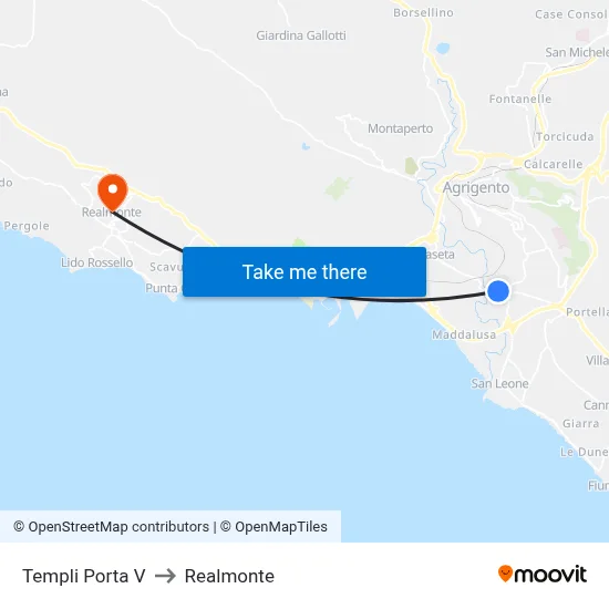 Temples Gate V to Realmonte map