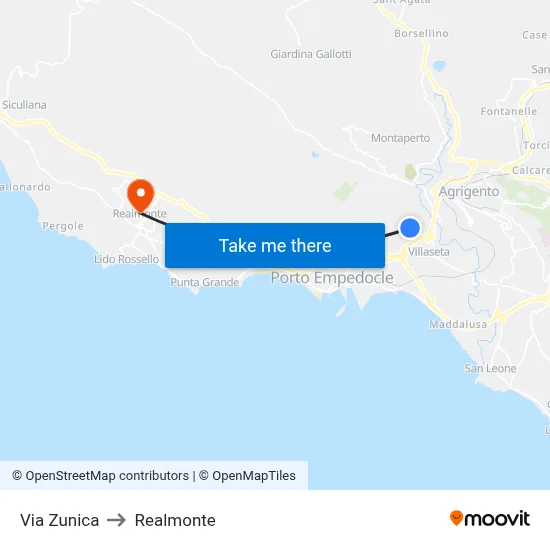 Zunica Street to Realmonte map