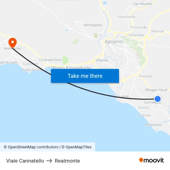Cannatello Avenue to Realmonte map