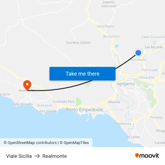 Sicily Avenue to Realmonte map