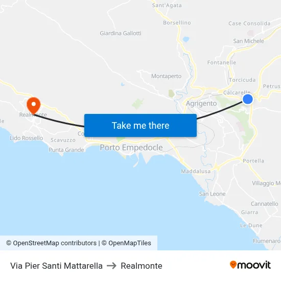 Pier Santi Mattarella Street to Realmonte map