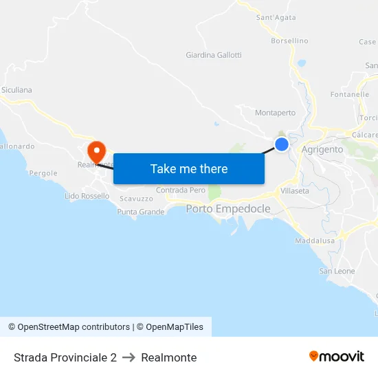 Provincial Road 2 to Realmonte map