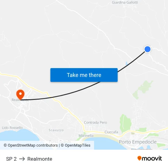 Provincial Road 2 to Realmonte map