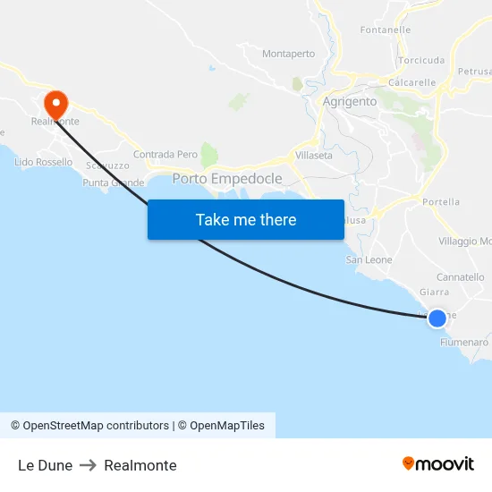 The Dunes to Realmonte map