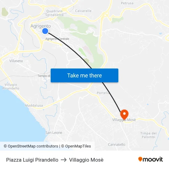 Luigi Pirandello Square to Moses Village map
