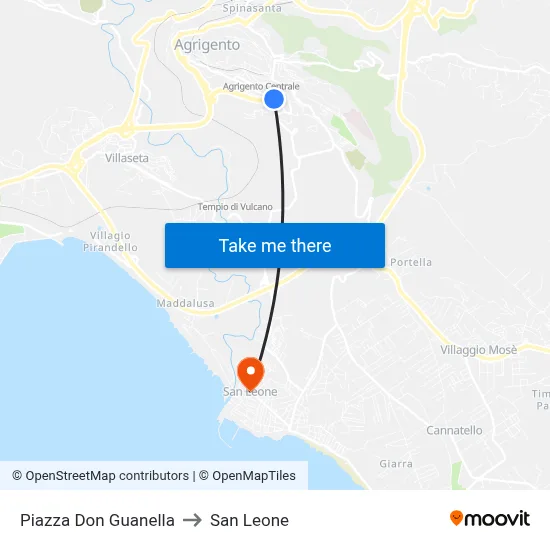 Don Guanella Square to San Leone map