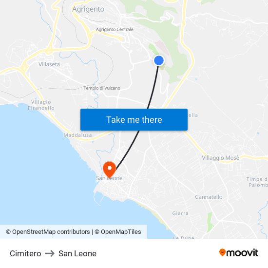 Cimitero to San Leone map