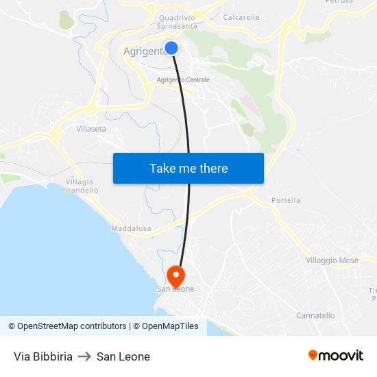 Via Bibbiria to San Leone map
