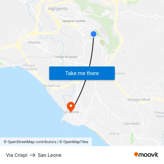 Crispi Street to San Leone map