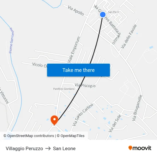 Peruzzo Village to San Leone map