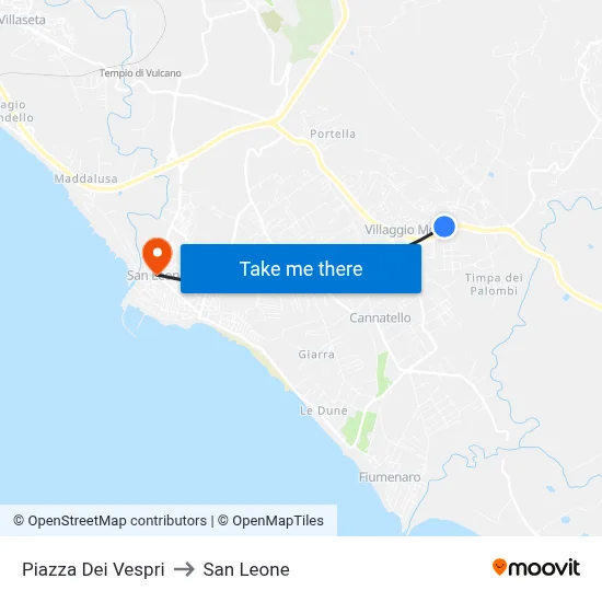 Vespri Square to San Leone map