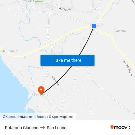 Giunone Roundabout to San Leone map